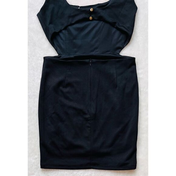 NWT SHOWPO ITZEL CORSET BODICE SIDE CUTOUT MINI DRESS IN BLACK - Picture 16 of 16